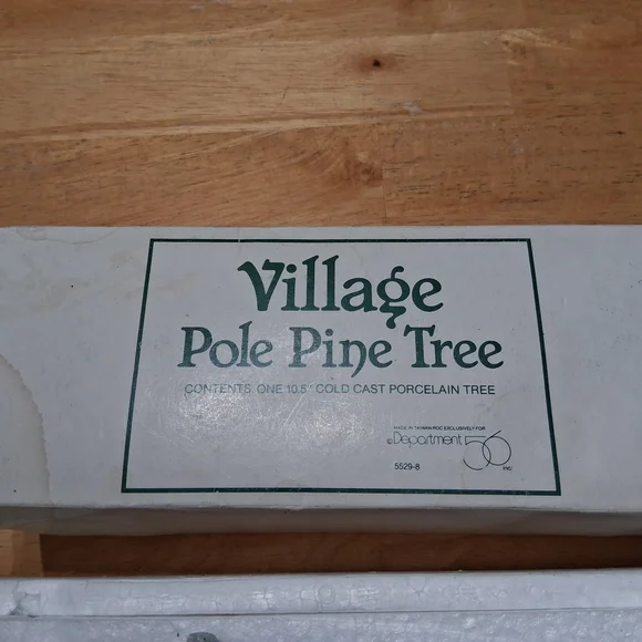 Department 56 Village Pole Pine Tree 10.5" Cold Cast Porcelain Tree - Picture 4 of 5
